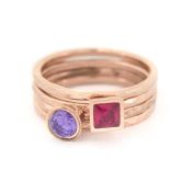 Bague Anneaux de l’Amour Martelée [Plaqué Or Rose 18ct]