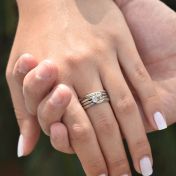 Bague Carina Martelée. Petite Pierre Ronde [Argent 925]