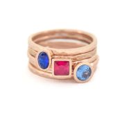 Bague Anneaux de l’Amour Martelée [Plaqué Or Rose 18ct]