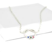 Collar Nudo de la Suerte de Piedras de Nacimiento [Plata de Ley]