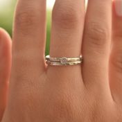 Bague Carina Martelée. Petite Pierre Ronde [Argent 925]
