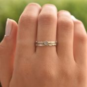 Bague Carina Martelée. Petite Pierre Ronde [Argent 925]