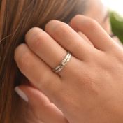 Bague Carina Martelée. Petite Pierre Ronde [Argent 925]
