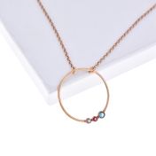Collar de Piedras de Nacimiento Amor de Madre [Bañado en Oro Rosa de 18K]