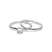 Carina Ring. Square Hammered [Sterling Silver]
