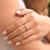 Bague Carina Martelée. Petite Pierre Ronde [Argent 925]