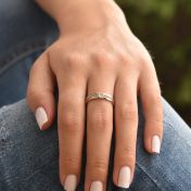 Bague Carina Martelée. Petite Pierre Ronde [Argent 925]
