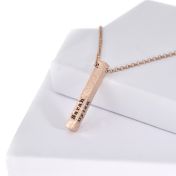 Collar de Barra Talisa Cielo con Efecto Martillo [Bañado en Oro Rosa de 18K]