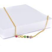 Rainbow Talisa Stars Necklace Horizontal [Gold Plated]