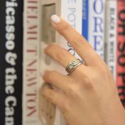 Bague Carina Martelée. Petite Pierre Ronde [Argent 925]