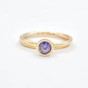 Anillo Carina Piedra de Nacimiento Grande y Redonda [Oro Vermeil de 18K]