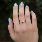 Anillo Carina Piedra de Nacimiento Ovalada Horizontal [Plata de Ley]