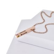 Collar de Piedras de Nacimiento Talisa Cielo Efecto Martillado [Bañado en Oro Rosa de 18K]