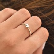 Anillo Corazón Dulce con Inicial [Plata de Ley] 