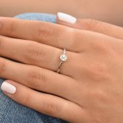 Anello Ispirazione con Iniziale Martellato [Argento 925]