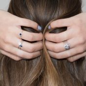 Anillo Carina Piedra de Nacimiento Cuadrada [Plata de Ley]