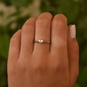 Gentle Heart Initial Ring Hammered [Sterling Silver]