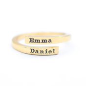 Anillo Cisne con Nombre [Bañado en Oro de 18K] - 2 Nombres