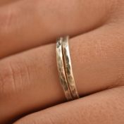 Set Anelli di Saturno Martellati [Argento 925]