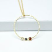 Collana Amore Materno con Pietra di Nascita [Oro Giallo 14kt]
