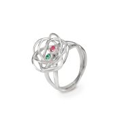 Anillo de Piedras de Nacimiento Nido de Pájaros [Plata de Ley]