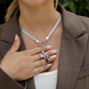 Emma Circle Birthstone Necklace [Sterling Silver]