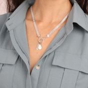Emma Circle Milanese Chain Necklace [Sterling Silver] - with Name Charms