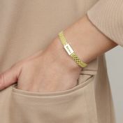 Milanese Chain Name Bracelet with Diamond [18K Gold Plated]
