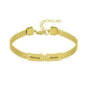 Bracelet Maille Emma en Diamant avec Prénoms [Plaqué Or 18ct]