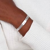 Milanese Chain Name Bracelet with Diamond [Silver]