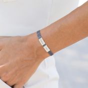 Milanese Chain Name Bracelet [Dark Sterling Silver]