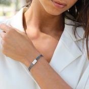 Milanese Chain Name Bracelet [Dark Sterling Silver]