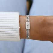 Milanese Chain Initial Bracelet [Sterling Silver]