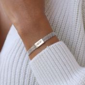 Milanese Chain Initial Bracelet [Sterling Silver]