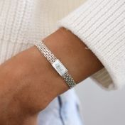 Milanese Chain Initial Bracelet [Sterling Silver]