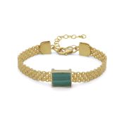 Milanaise Armband mit Malachit [750er vergoldet]