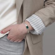 Milanese Chain Malachite Bracelet [Sterling Silver]