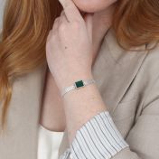 Milanese Chain Malachite Bracelet [Sterling Silver]