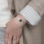 Milanese Chain Malachite Bracelet [Sterling Silver]