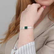 Milanese Chain Malachite Bracelet [Sterling Silver]