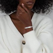 Milanese Chain Name Bracelet with Crystals [Sterling Silver]
