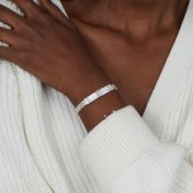 Milanese Chain Name Bracelet with Crystals [Sterling Silver]