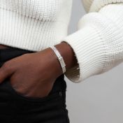 Milanese Chain Name Bracelet with Crystals [Sterling Silver]