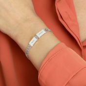 Pulsera de Cadena Milanesa con Nombre [Plata de Ley]