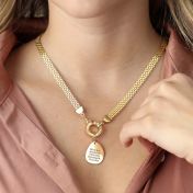 Emma Circle Name Necklace [18K Gold Plated] 