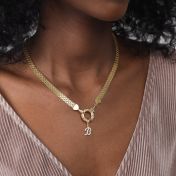 Emma Initial Charm with Crystals [18K Gold Vermeil]