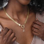 Emma Initial Charm with Crystals [18K Gold Vermeil]