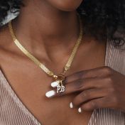 Emma Initial Charm with Crystals [18K Gold Vermeil]