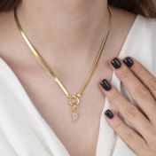 Emma Initial Charm with Crystals [18K Gold Vermeil]