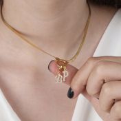 Emma Initial Charm with Crystals [18K Gold Vermeil]